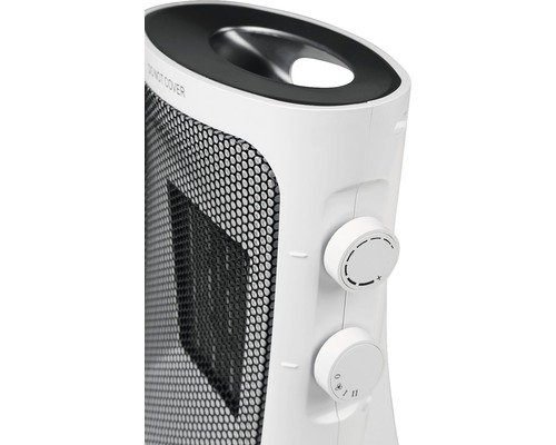 Detailansicht eines Heizlüfters mit Bedienelementen