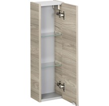 Offener Hängeschrank mit Holzmuster und zwei Glasböden für das Badezimmer