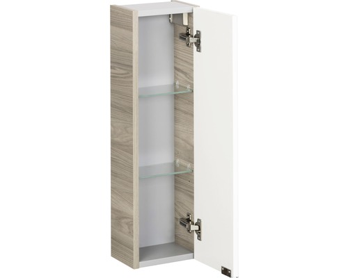 Offener schmaler Bad-Hängeschrank mit zwei Glasböden