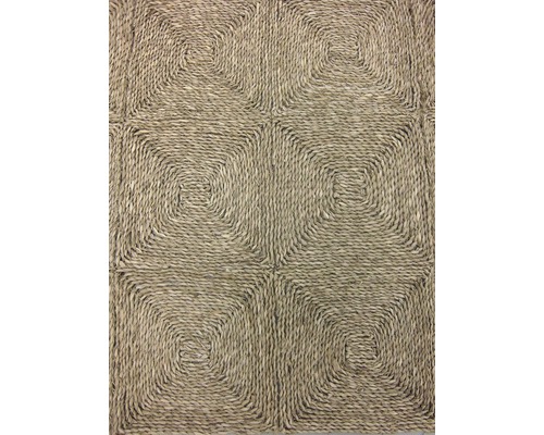 Quadratischer Teppich aus Naturfasern mit geometrischem Muster