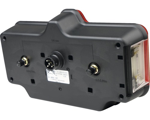 Rückansicht einer Anhängerleuchte mit Anschlüssen