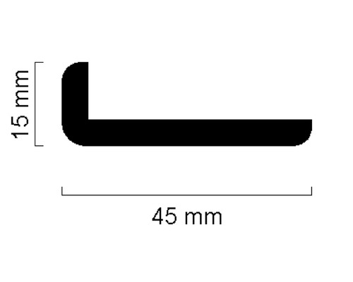 L-Profil mit den Maßen 15 mm mal 45 mm