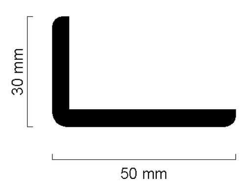 Winkeleisenprofil mit den Maßen 30 mm und 50 mm