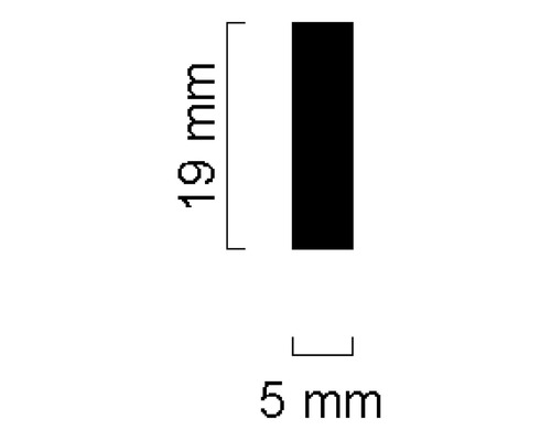Abmessungen: 19 mm x 5 mm