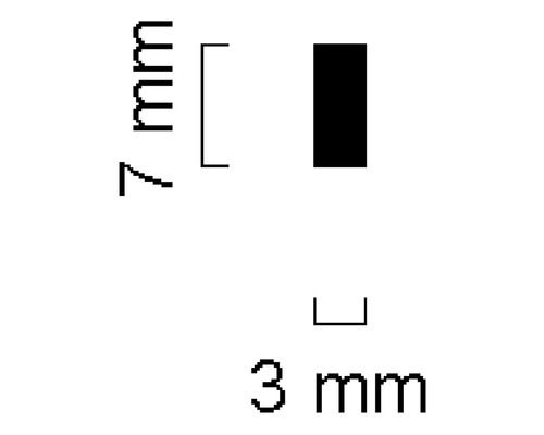 Größenangaben: 7 mm und 3 mm