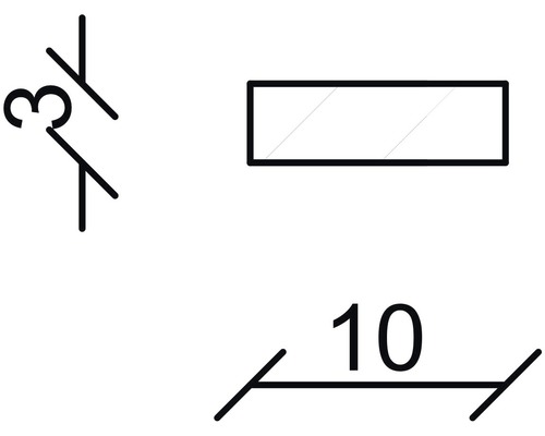 Technische Zeichnung mit Maßangaben 3 und 10