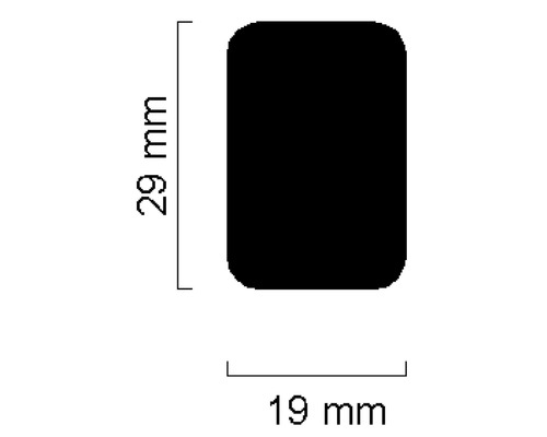 Abmessungen: 29 mm Höhe, 19 mm Breite