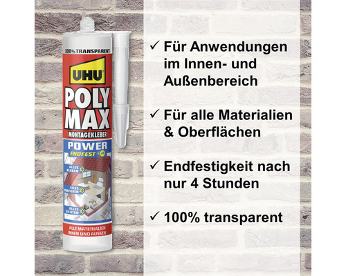 Uhu Poly Max Montagekleber für Innen- und Außenanwendungen