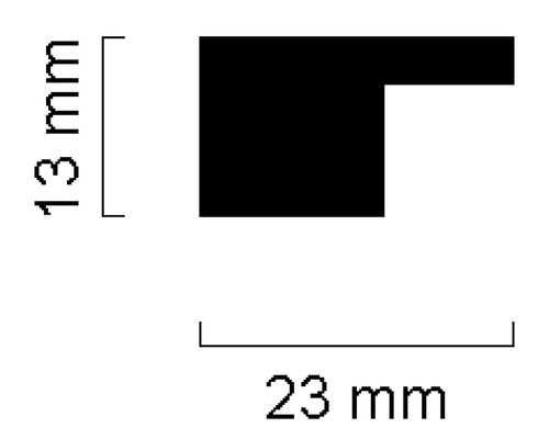 Abmessungen eines Profils: 13 mm hoch und 23 mm breit