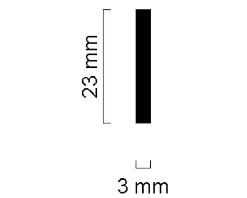 Abmessungen: 23 mm hoch, 3 mm breit