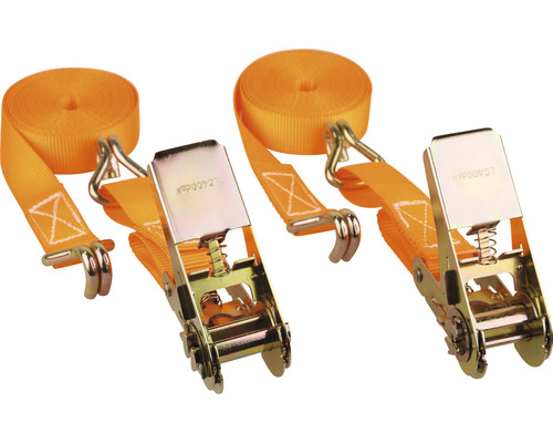 Zwei Spanngurte mit Ratsche und Haken