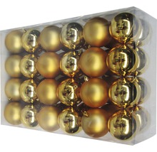 Verpackung goldfarbener Christbaumkugeln