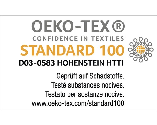 OEKO-TEX Standard 100 Siegel: Geprüft auf Schadstoffe