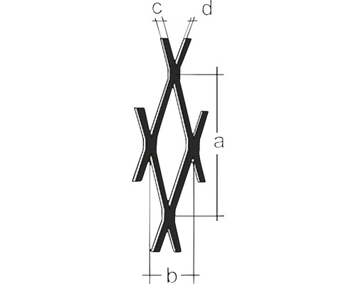 Illustration einer Streckmetallstruktur mit Dimensionsangaben