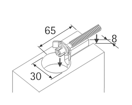 Technische Zeichnung einer Schraube mit Maßen