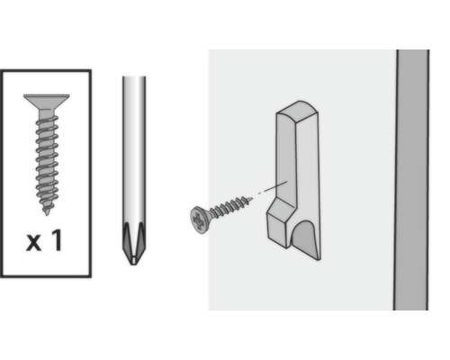 Schraube, Schraubendreher und Befestigungselement