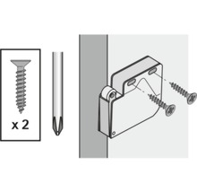Illustration einer Rollladenbefestigung mit Schrauben und Schraubendreher