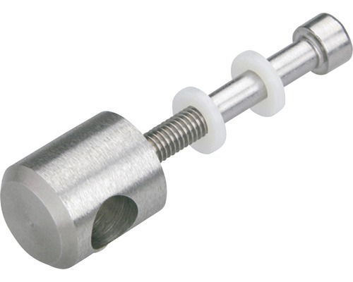 Befestigungselement aus Metall mit Gewinde und Kunststoffscheiben