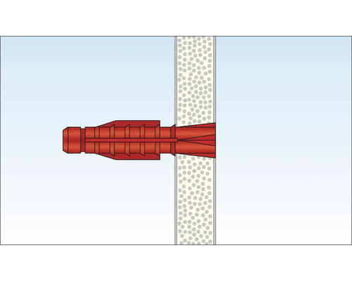 Kunststoffspreizdübel in einer Wand