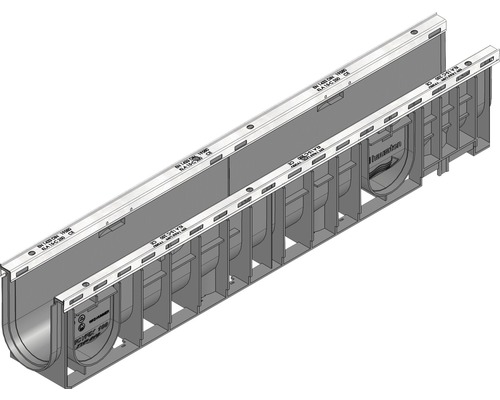 Hauraton Recyfix Plus 100 Entwässerungsrinne Unterteil Typ 010 aus PP 1000 x 147 x 186 mm