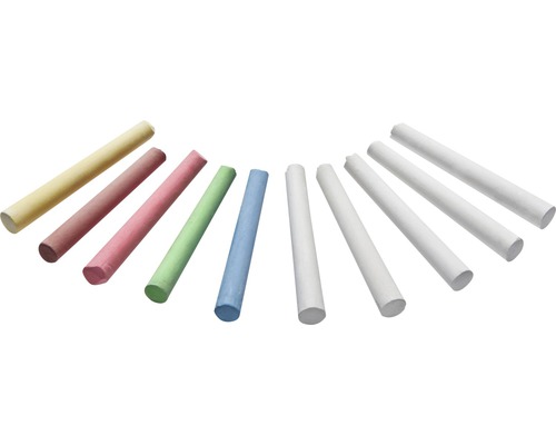 Mehrfarbige Kreidestifte im Halbkreis angeordnet