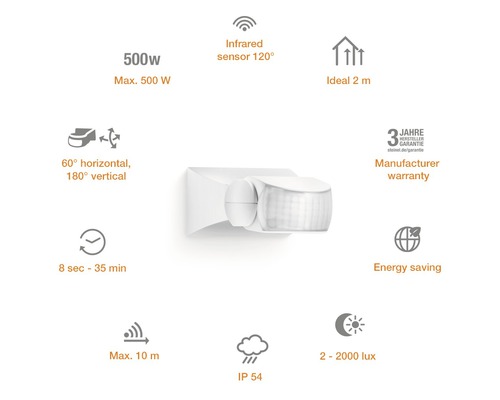 Bewegungsmelder Steinel IS 1, weiß