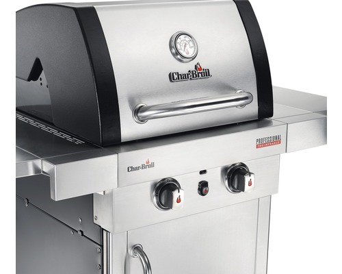 Char-Broil Gasgrill mit Temperaturanzeige und Bedienknöpfen