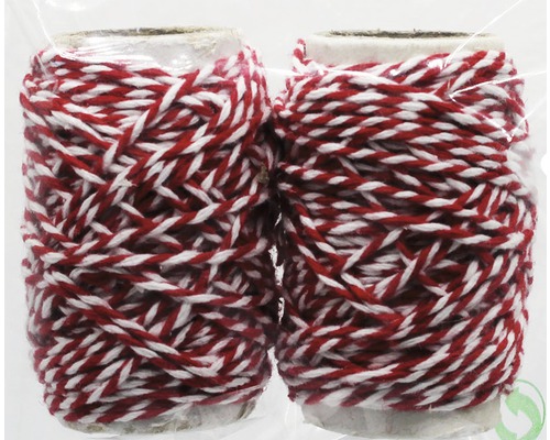 Zwei Rollen rot-weißes Dekoband