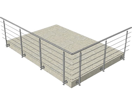 Edelstahlgeländer für den Außenbereich auf einer Plattform