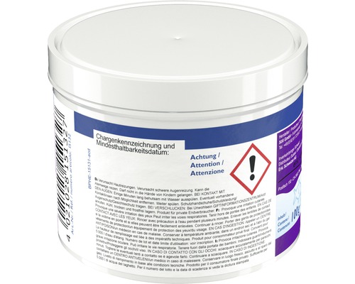 Antigelmittel in einer weißen Dose mit Warnhinweisen