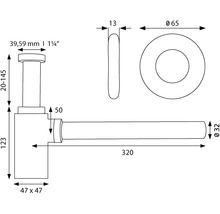 Design Tassensiphon Square 1 1/4" verchromt-thumb-1 Design Tassensiphon Square 1 1/4" verchromt-thumb-1