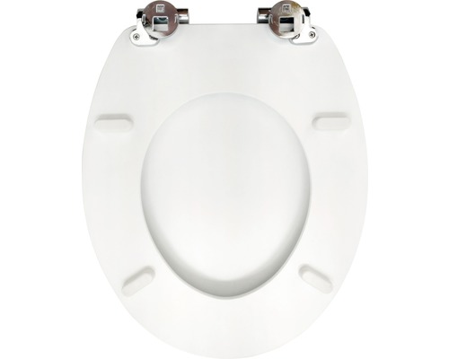 Toilettendeckel aus Kunststoff mit Chrombeschlägen