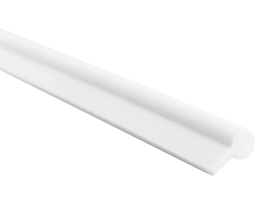 Weiße Viertelstab-Sockelleiste aus Kunststoff