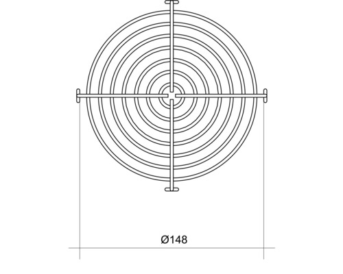 Schutzgitter mit einem Durchmesser von 148 Millimetern