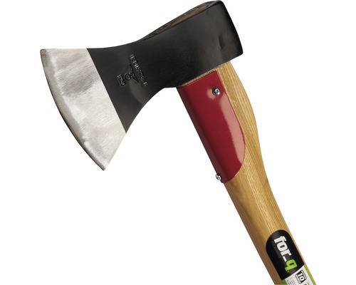 Spaltaxt mit Holzstiel und Axtkopfschutz