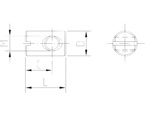 Technische Zeichnung eines Bauteils mit Maßangaben