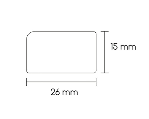 Produktmaß: 26 mm x 15 mm