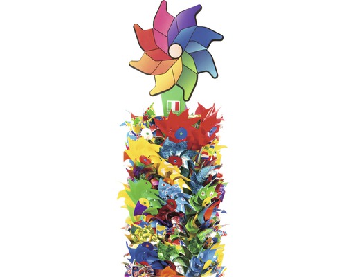 Bündel verschiedenfarbiger Windräder