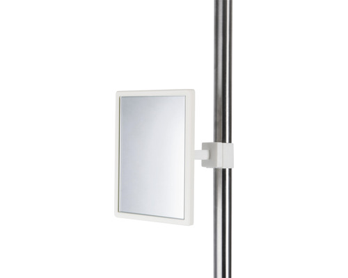 Quadratischer Spiegel mit Halterung an einer Stange