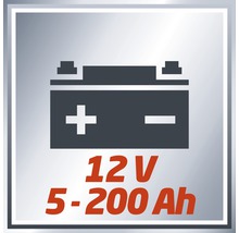 Symbol für 12 Volt und 5-200 Amperestunden Batterie