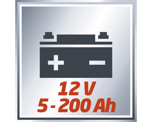 Symbol für 12 Volt und 5-200 Amperestunden Batterie