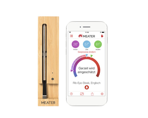 MEATER Fleischthermometer 10m Bluetooth Reichweite, kabelloses Smart-Fleischthermometer für Ofen Grill Küche BBQ