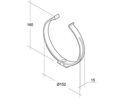 Rohrschelle mit Maßangaben