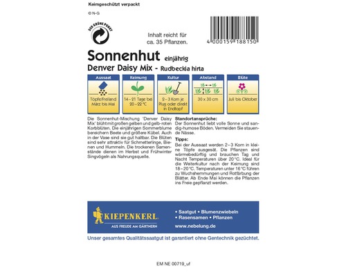 Sonnenhut Denver Daisy Mix Samenpackung für einjährige Rudbeckia hirta