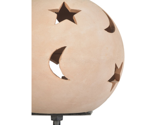 Dekorative Terracotta-Leuchte mit Stern- und Mondmotiven