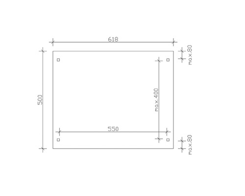 Technische Zeichnung mit Maßangaben.