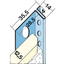 Illustration eines Winkelprofils mit Maßangaben