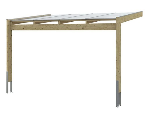 Holzcarport mit Metallsockel