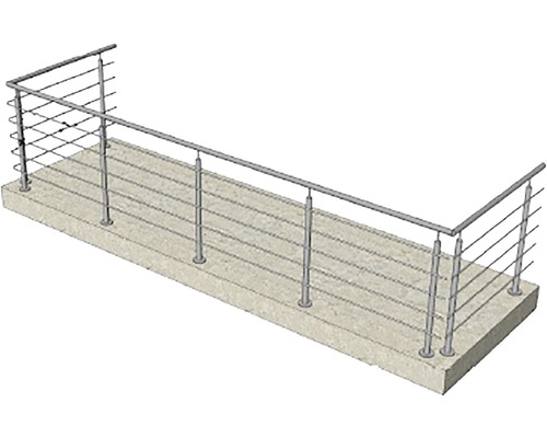 Edelstahlgeländer auf Betonboden