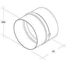 Rohrverbinder mit einem Durchmesser von 98 Millimeter